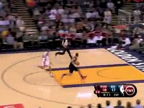 Martell Webster gets the block on the defensive side and Bra