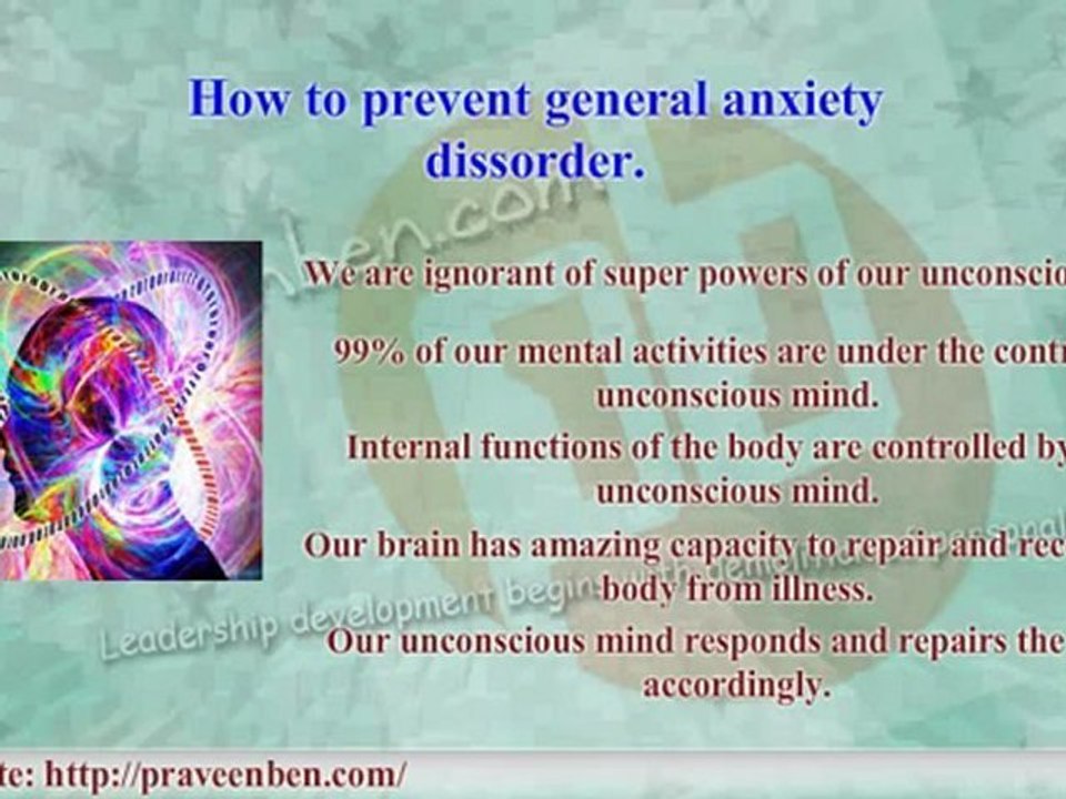 How To Prevent General Anxiety Dissorder