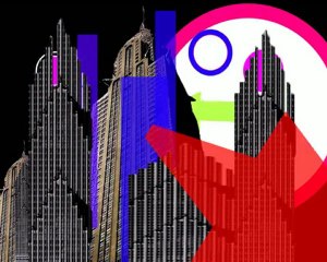 flèches ,immmeubles,arrows