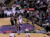 Tyreke Evans throws a nice pass to Carl Landry, who finishes