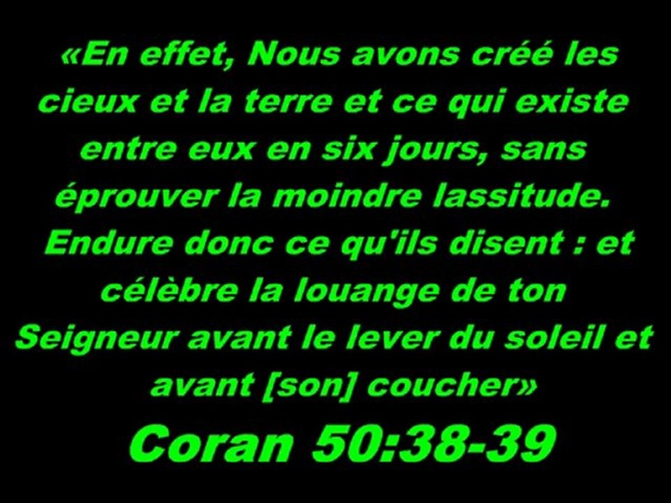 Le Coran repond à la bible !!