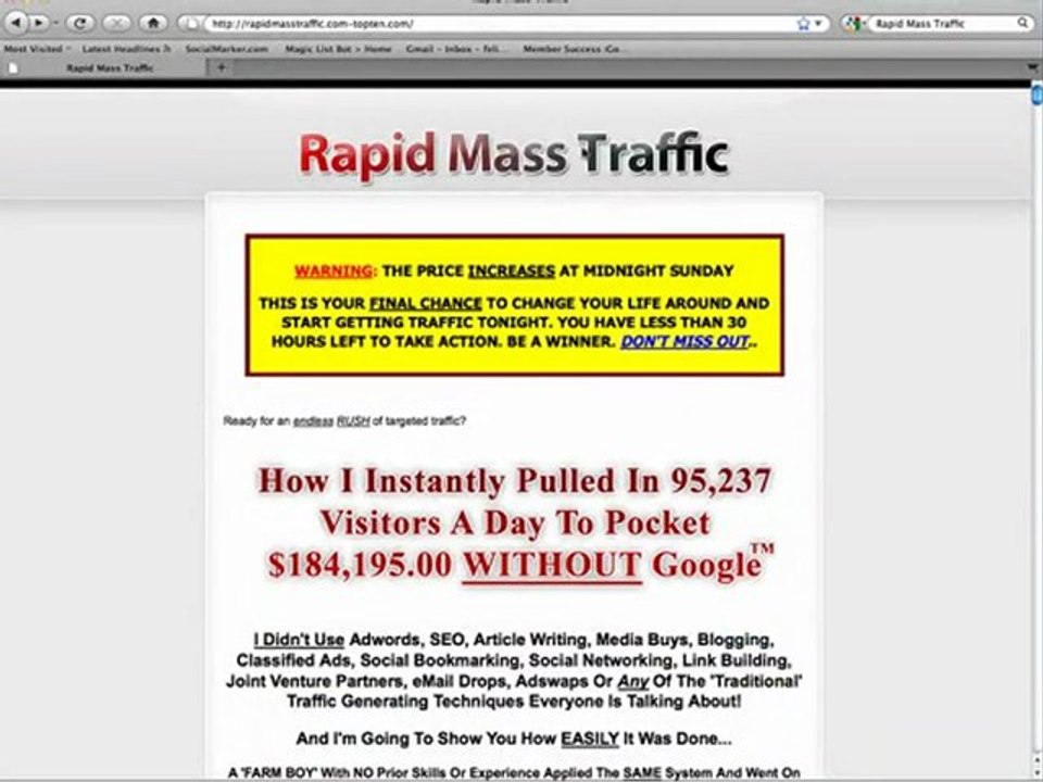 Rapid Mass Traffic Bonus Discount