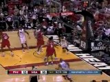 Dwyane Wade drives to the basket and finishes with a huge sl