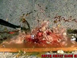 Hammer Meets Groceries in Slow Motion