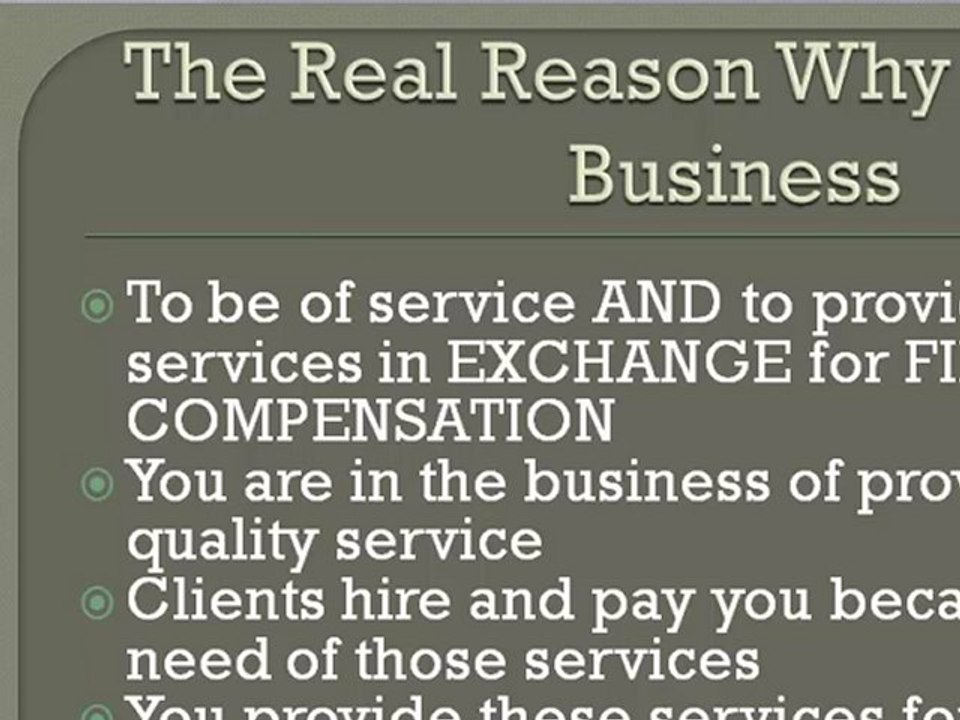 The Real Reason Why You Are in Business