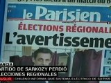 Francia: Revés para Sarkozy en elecciones regionales