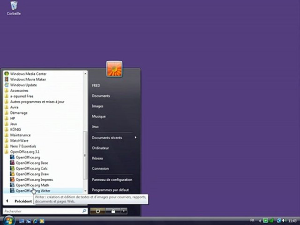Tableur 1.1 "Ouvrir le tableur"