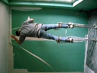 pose de bandes avec echasses