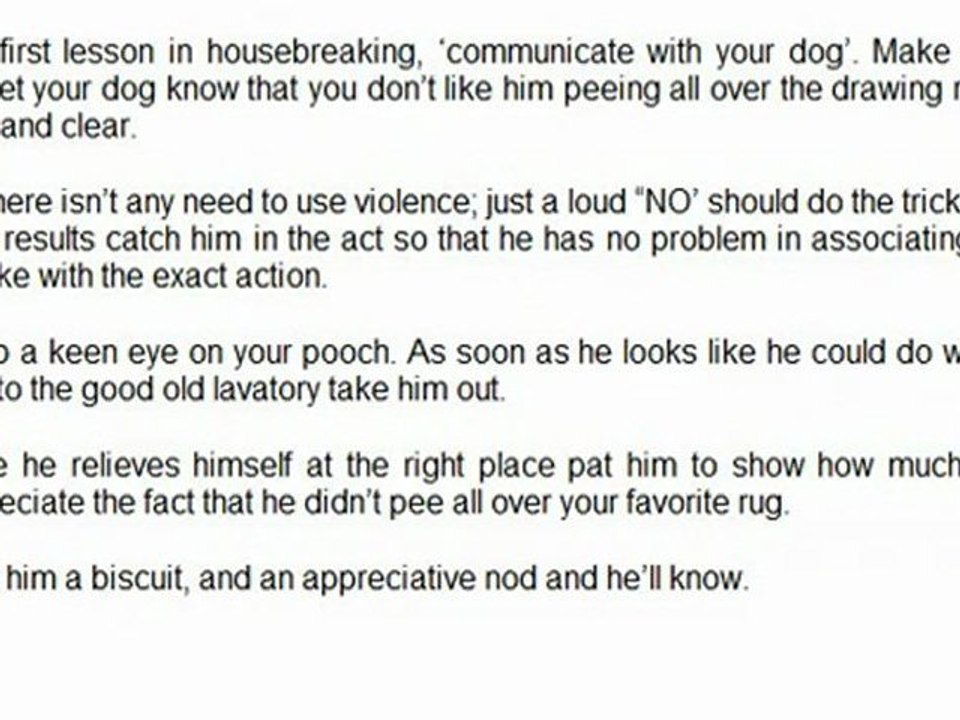 EFFECTIVELY HOUSEBREAKING YOUR PUPPY
