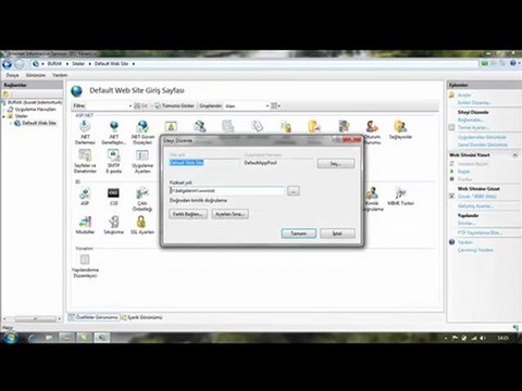Windows 7 64 bit işletim sistemi bilgisayarda IIS kurulumu
