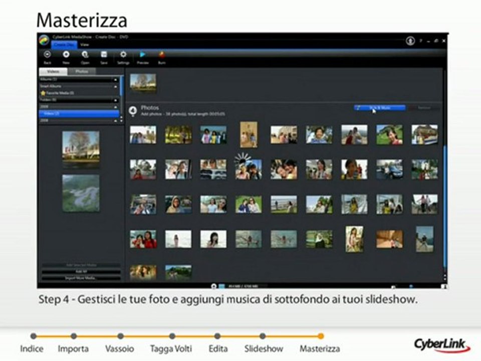 CyberLink MediaShow 5 - Tour Guidato - Masterizza