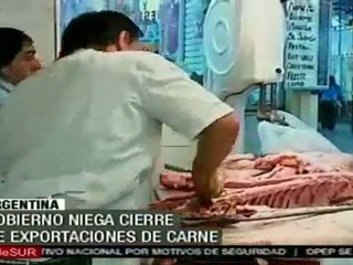 Gobierno argentino niega cierre de exportaciones de carne