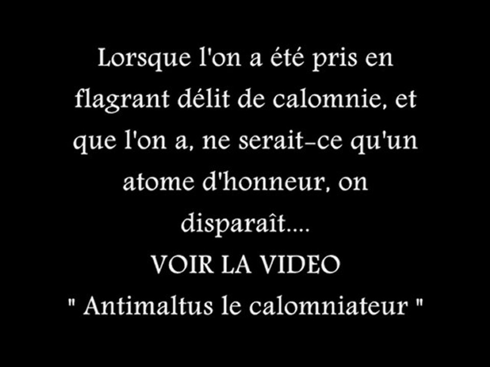 Les musulmans ne peuvent ecouter un calomniateur