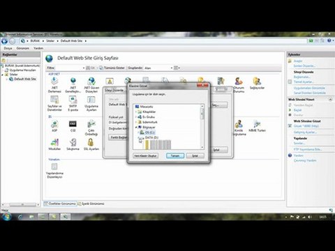 Windows 7 64 bit işletim sistemi bilgisayarda IIS kurulumu