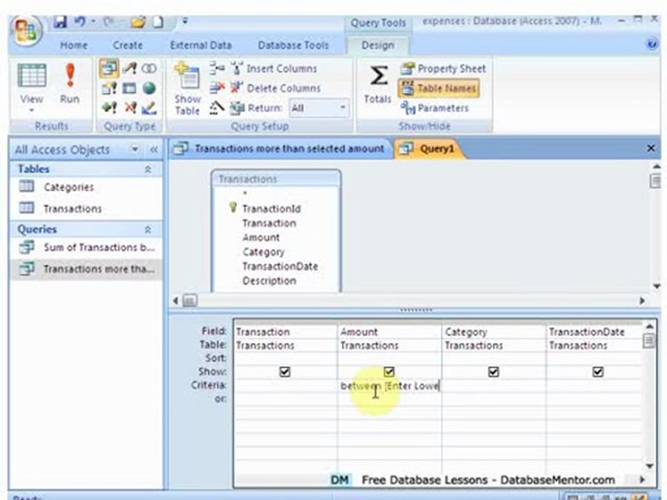 Access Between Function - Expenses Example Part 4