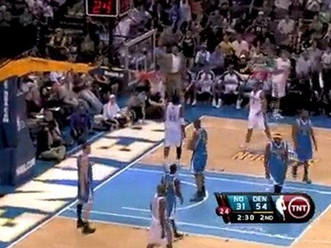 Nenê gets the pass, spins and throws down a huge dunk while