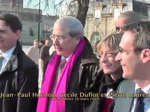Jean-Paul Huchon, Cécile Duflot et Pierre Laurent à Auber