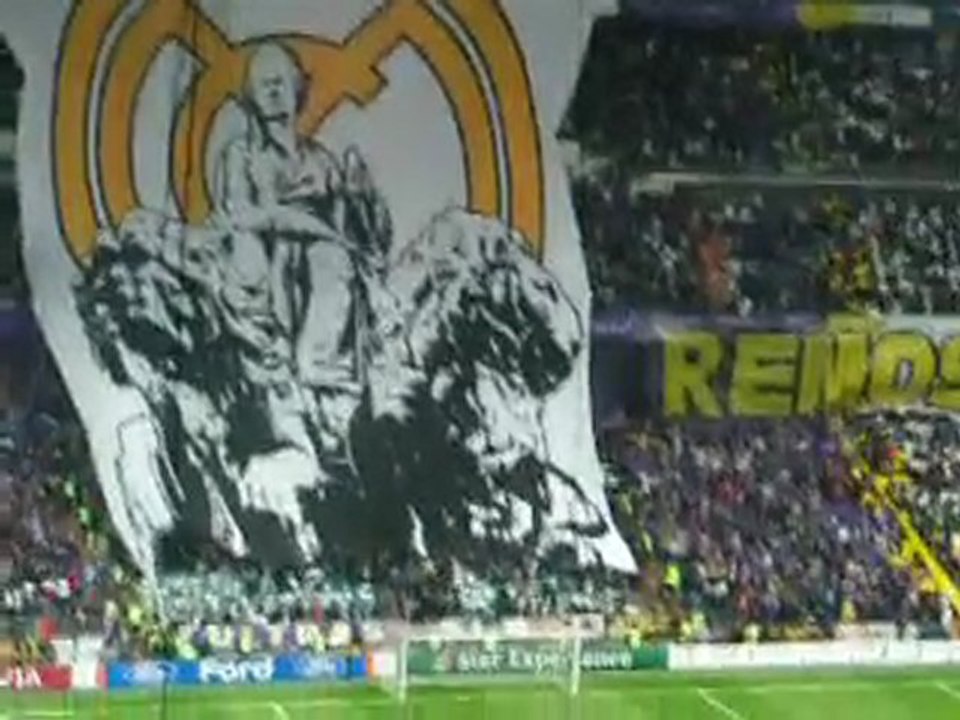 TIFO MADRILENE ET CHANTS LYONNAIS 1