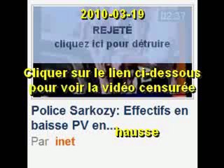 Censure de "Sarkozy Police Effectifs en baisse PV en hausse"