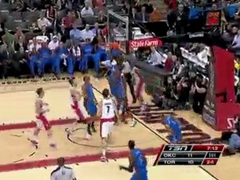 Thabo Sefolosha gets the steal and Kevin Durant gets the fol