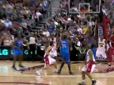 Serge Ibaka gets the huge follow dunk off the Kevin Durant m