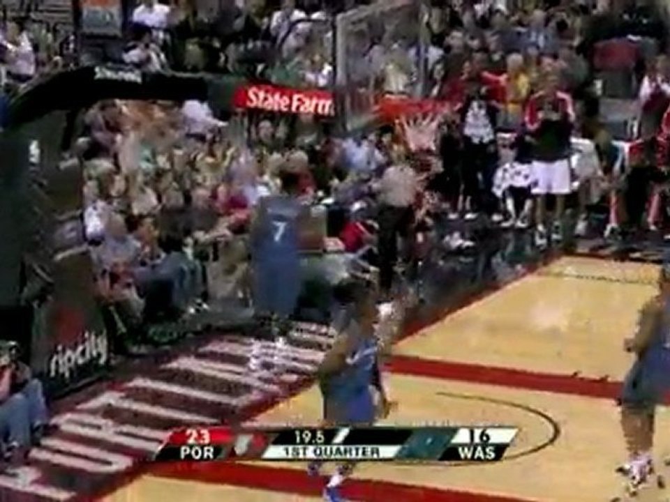 Marcus Camby gets the big block and Rudy Fernandez sends it