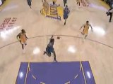 Jordan Farmar passes to Kobe Bryant who throws a behind-the-