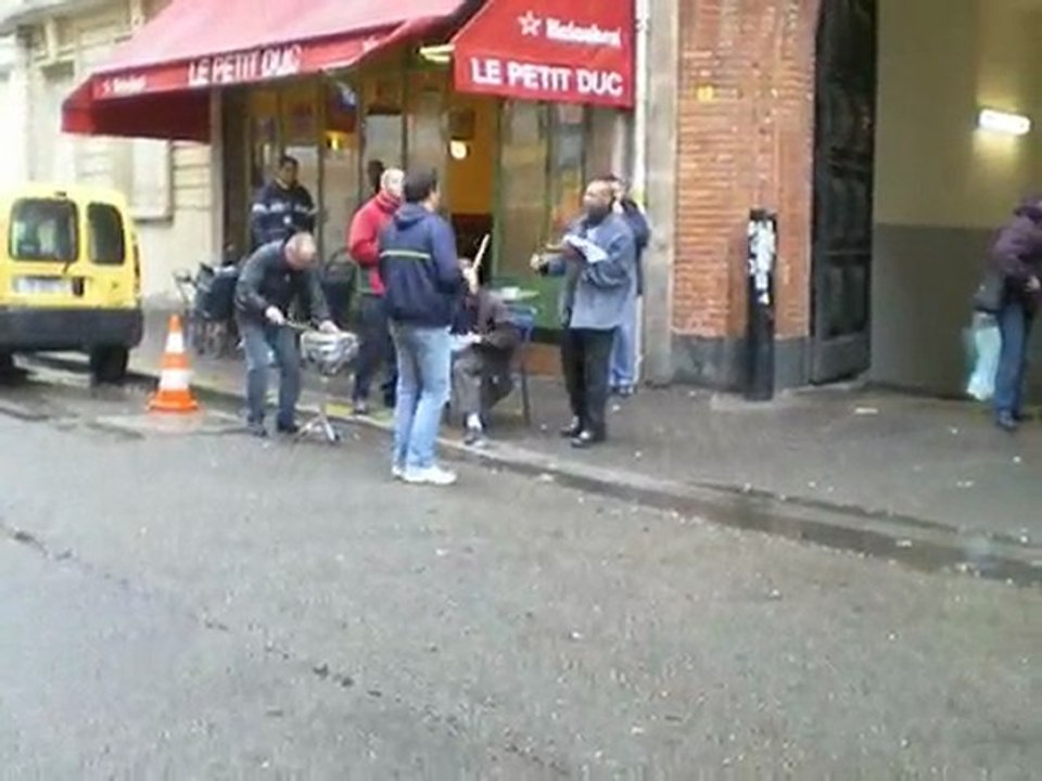 Facteurs en grève Paris 18, le 20 mars 2010