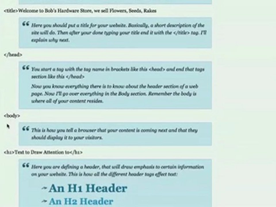 HTML W3C Tutorial Pt1