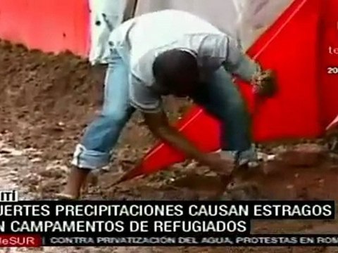 Fuertes precipitaciones causan estragos en campamentos de re