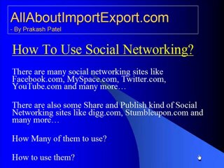 Online Social Media Networking for Import Export Business