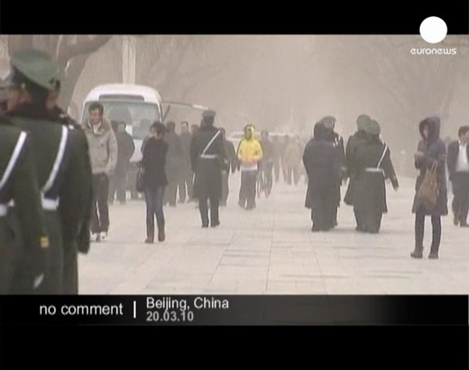 A sandstorm in Beijing, China