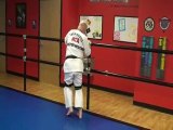 Martial arts Side kick drills and training with resistance bands