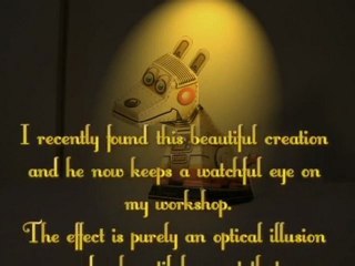 Steampunk Robot DOG Papercraft Optical Illusion