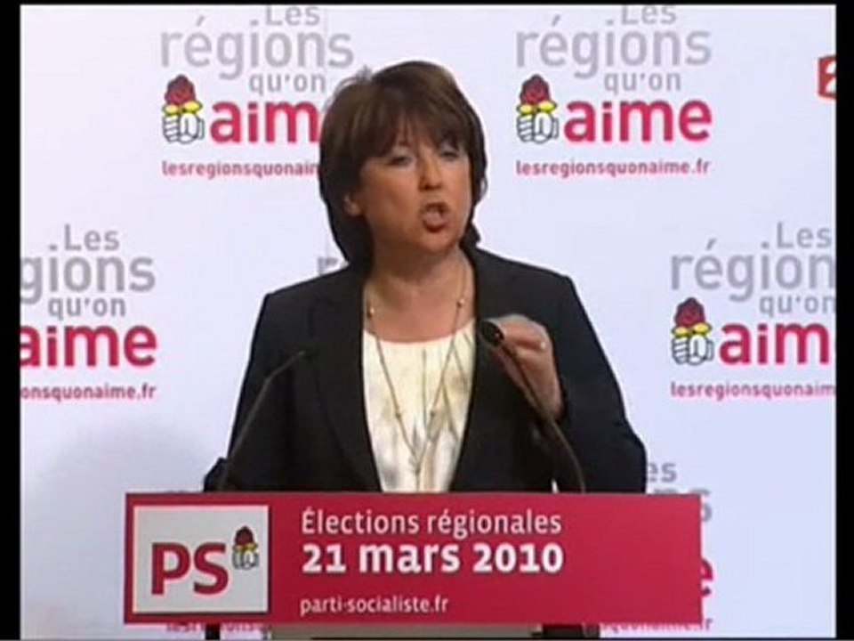 Martine Aubry : "Une victoire sans précédent"