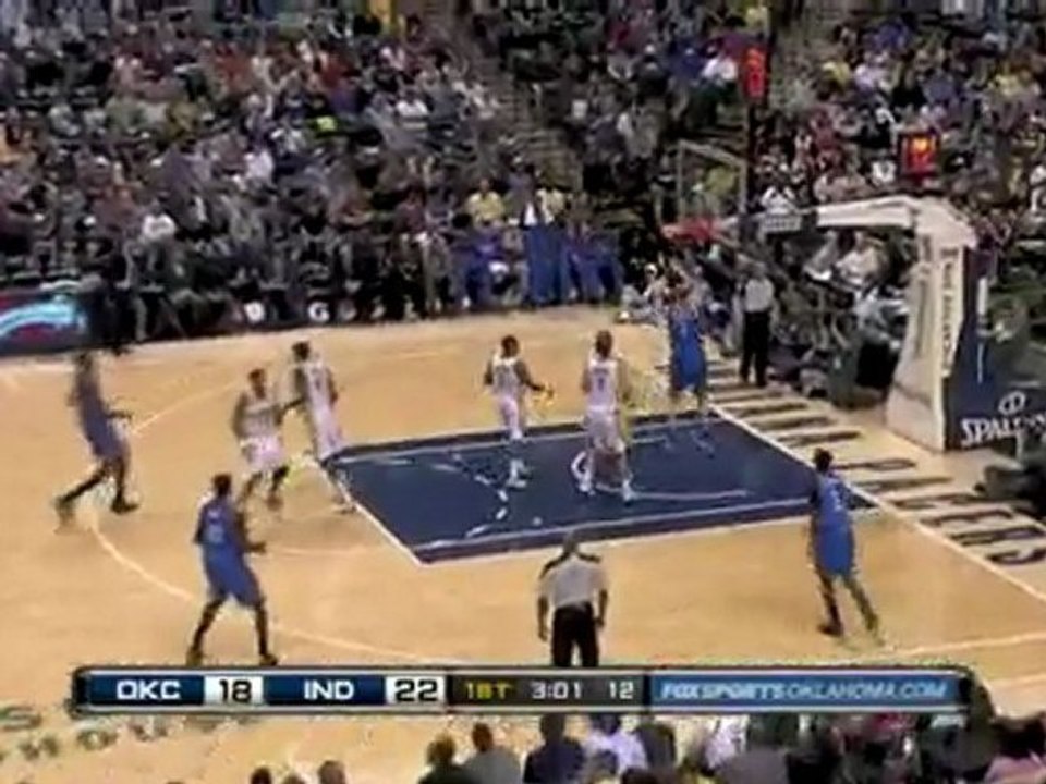 Nick Collison finishes the pick and roll with a two-handed s