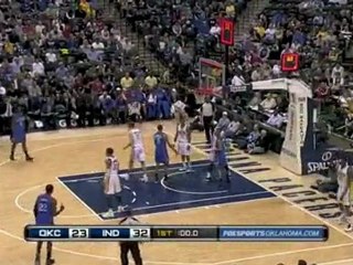 Eric Maynor runs the floor, lobs a floater in the lane to be