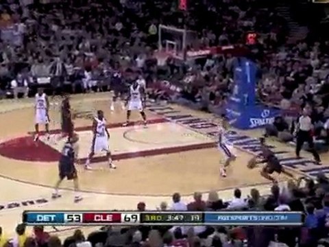 LeBron James blocks the shot, and Anthony Parker knocks down