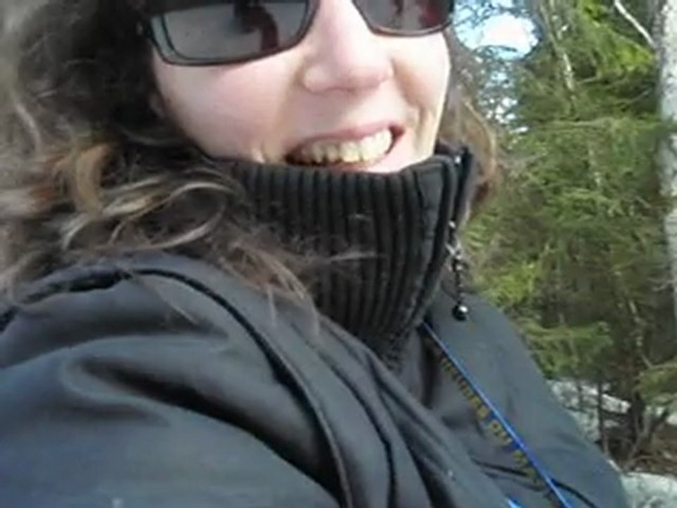 descente en ski alpin de la piste forestière