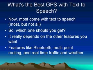 What's the Best GPS with Text to Speech?