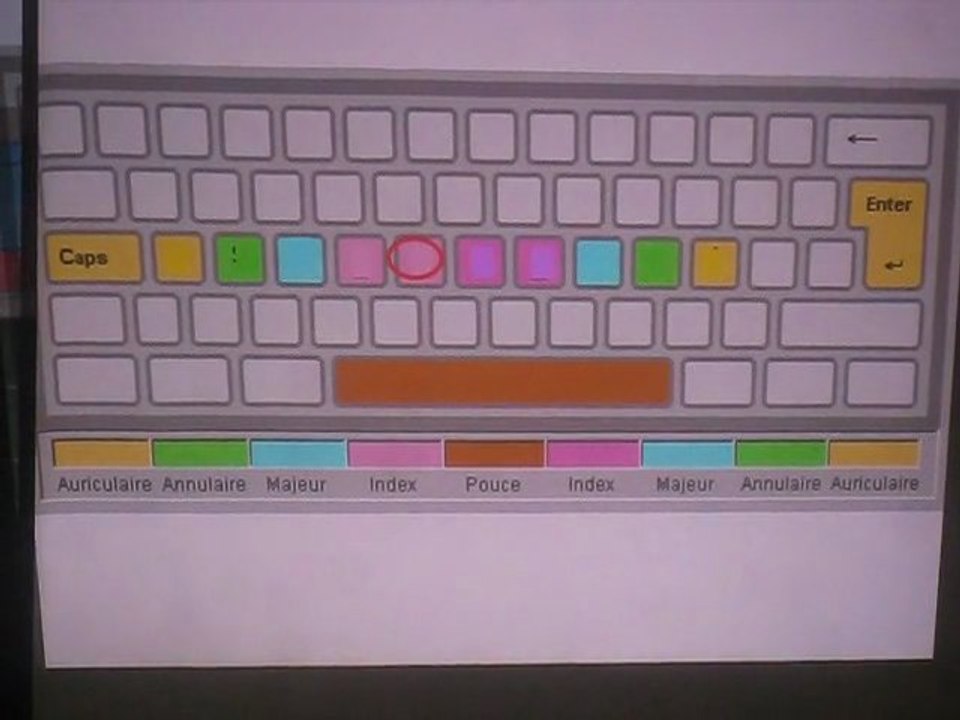 exercice pour écrire  des lettres sur un clavier