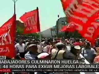 Concluye paro de trabajadores en Perú
