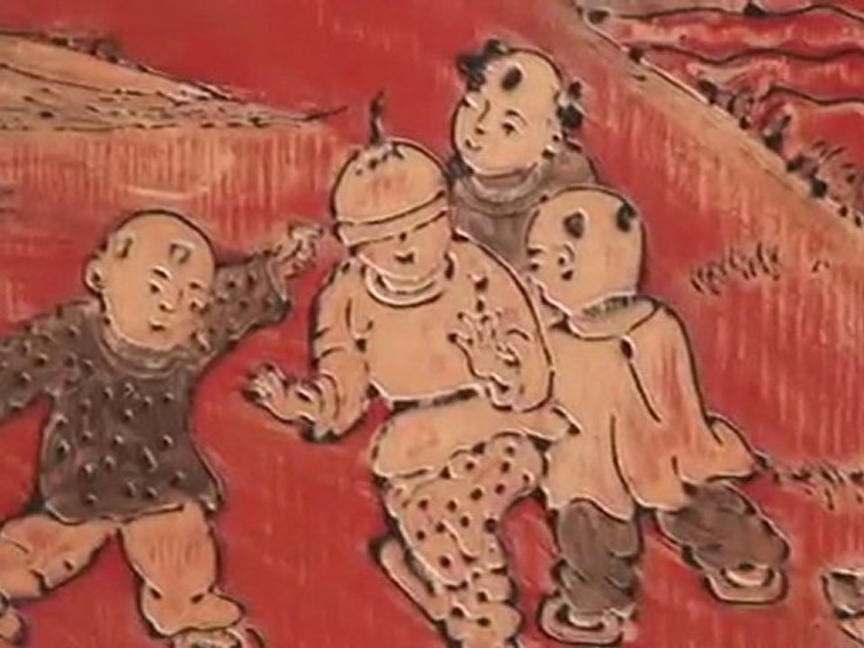 Armoire rouge décorée - CH08AR0019