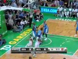 Rajon Rondo fakes the pass, drives the baseline and makes th