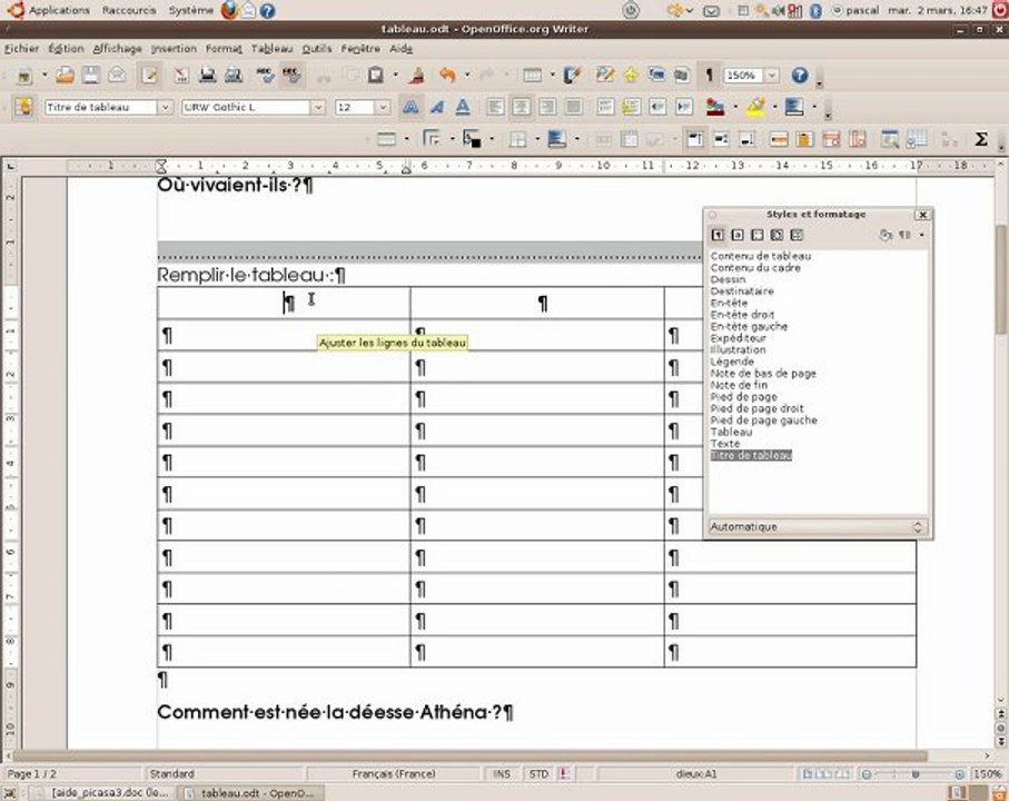 OpenOffice Traitement de texte réaliser un questionnaire