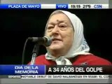 Hebe de Bonafini habla en la Plaza de Mayo 24-04-2010