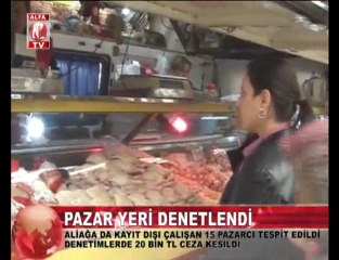 aliağa kapalı pazaryeri denetlendi