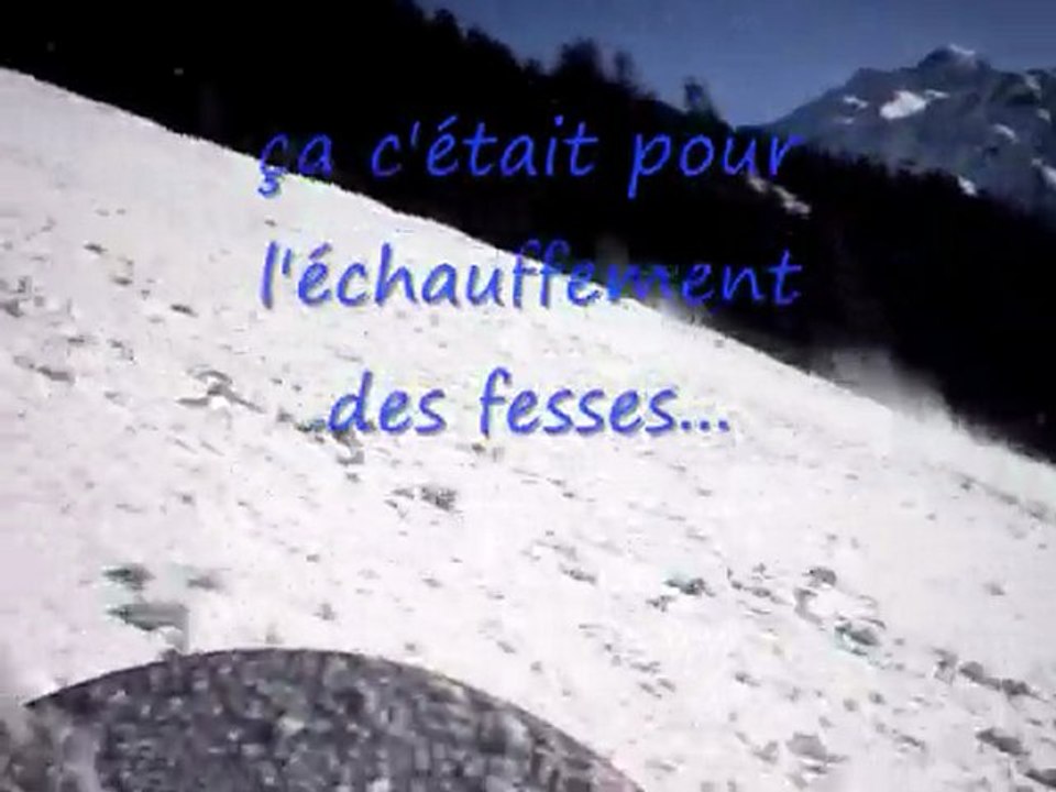 Snowboard piste noire verglassée gamelle assurée