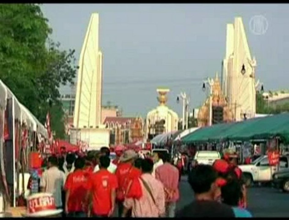 Demonstrators March for Peace in Bangkok, Thailand