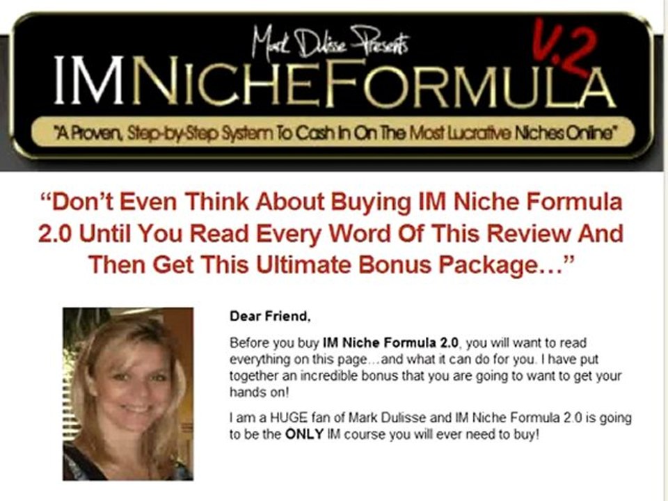 IM Niche Formula 2.0 Review & Free Training